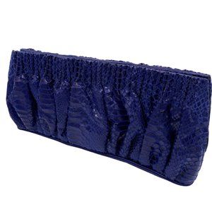 Faux Snakeskin Royal Blue Clutch